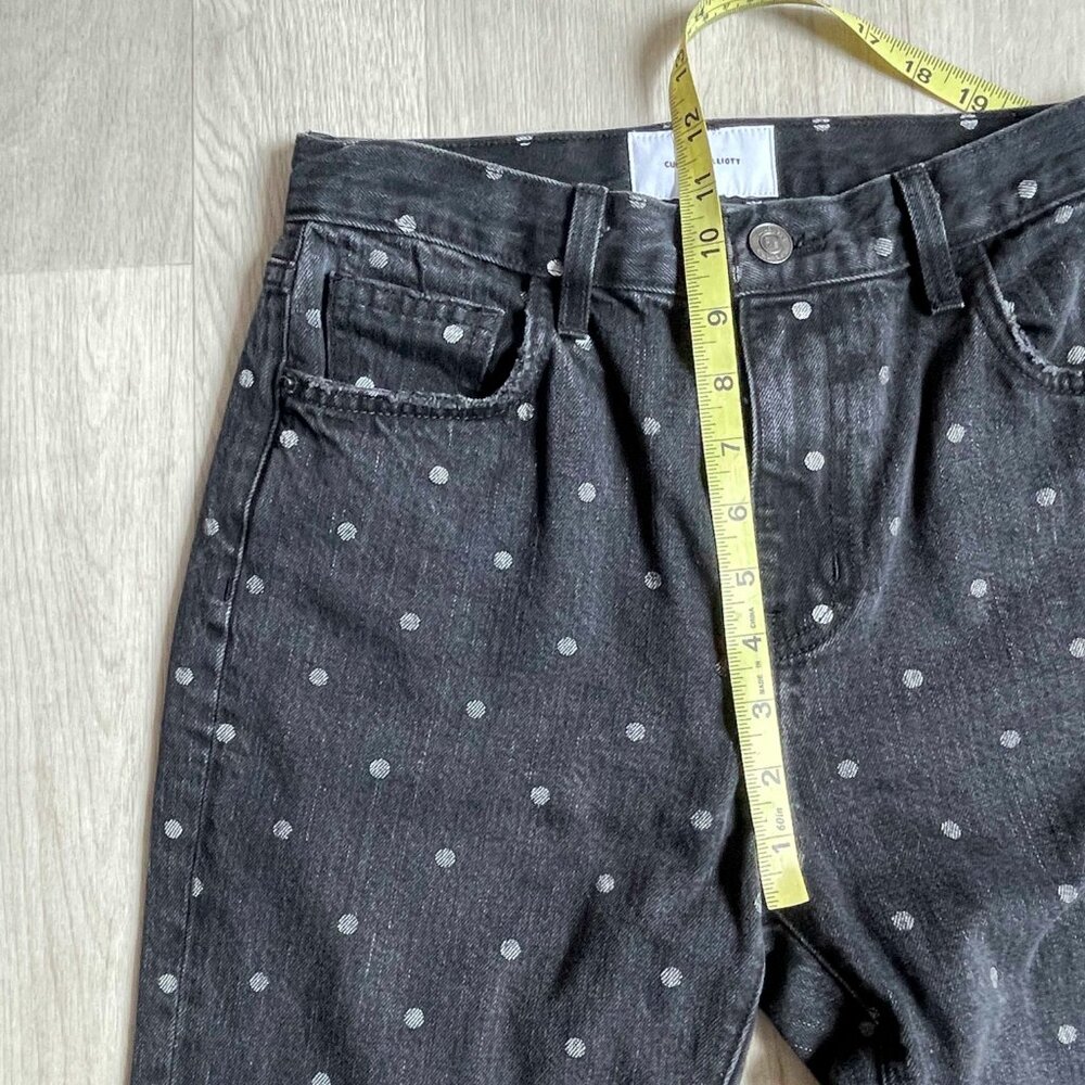 Current/Elliott Vintage Cropped Slim Jean Black Polka Dot Size 26 - Picture 6 of 9